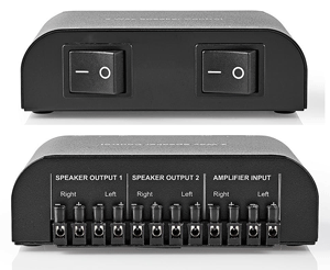 Commutateur 2 Ports Pour Haut-parleurs - Boîtier Métal, Bornes De Connexion, Pour Enceintes 4-16 Ohms